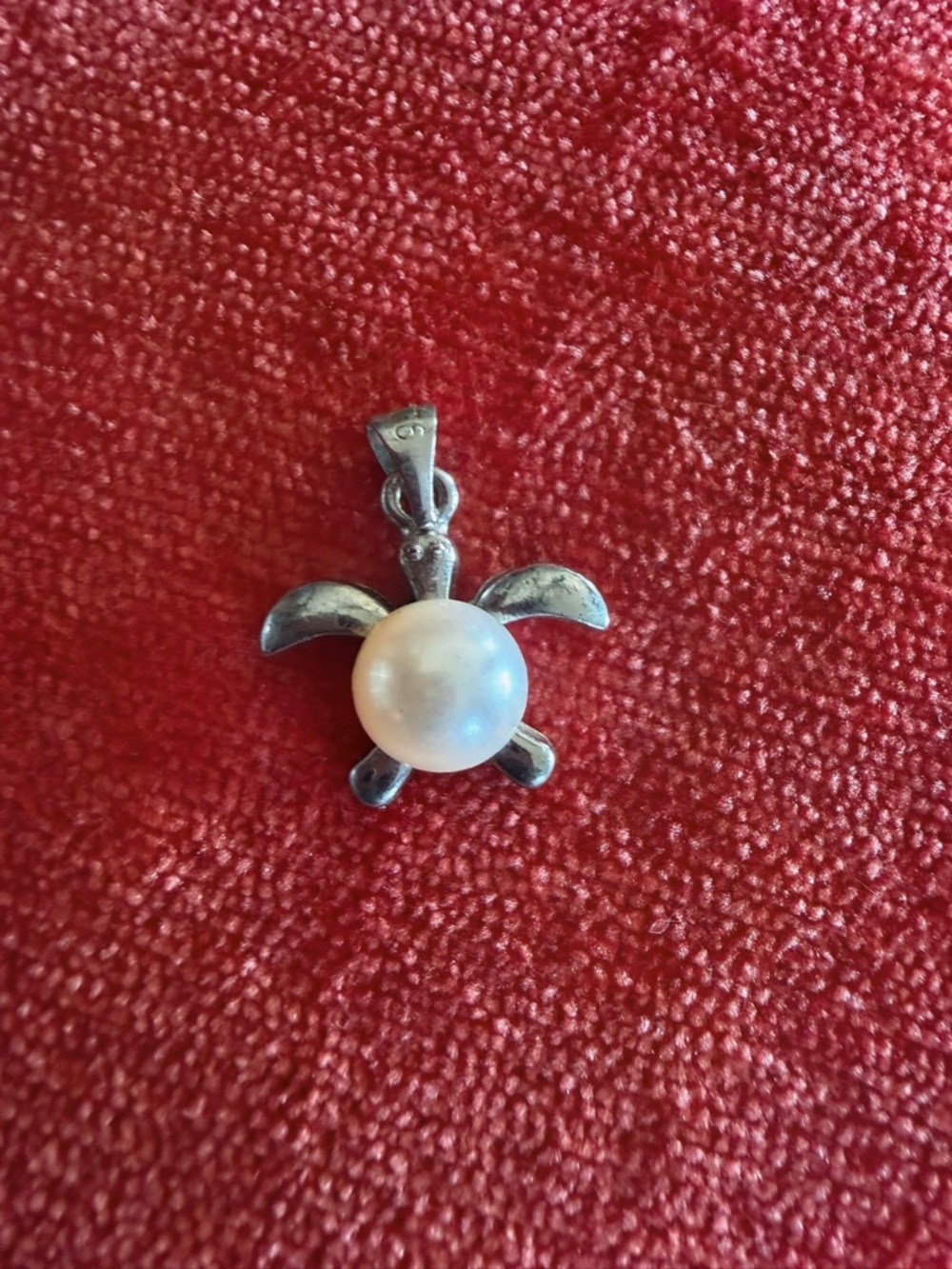 Sterling Silver Sea Turtle And Freshwater Pearl Pendant